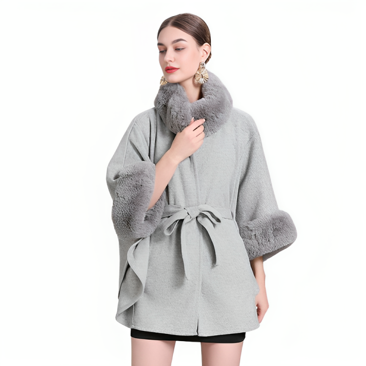 未使用★ REVERSIBLE BOA PONCHO COAT REVERSIBLE BOA PONCHO COAT