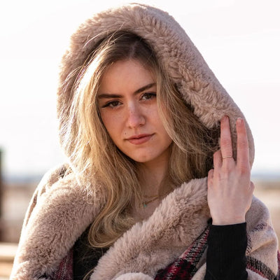 Poncho With a Hoodie and Fringes – The Pink Rabbit