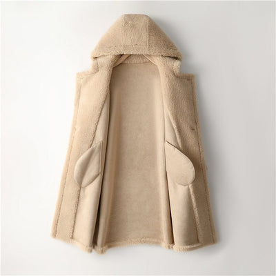 Oversize Teddy Faux Fur Hooded Coat - The Pink Rabbit